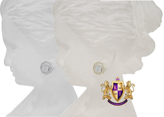 Unisex Real Genuine Authentic Diamond 0.33 Cwt. 10K Gold Finish 11 mm Screw Back 3D Stud Earrings