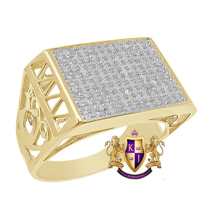 Genuine Real Diamond 0.40 Cwt. 10K Yellow Gold Over Wedding Engagement Men's Pinky Ring Band