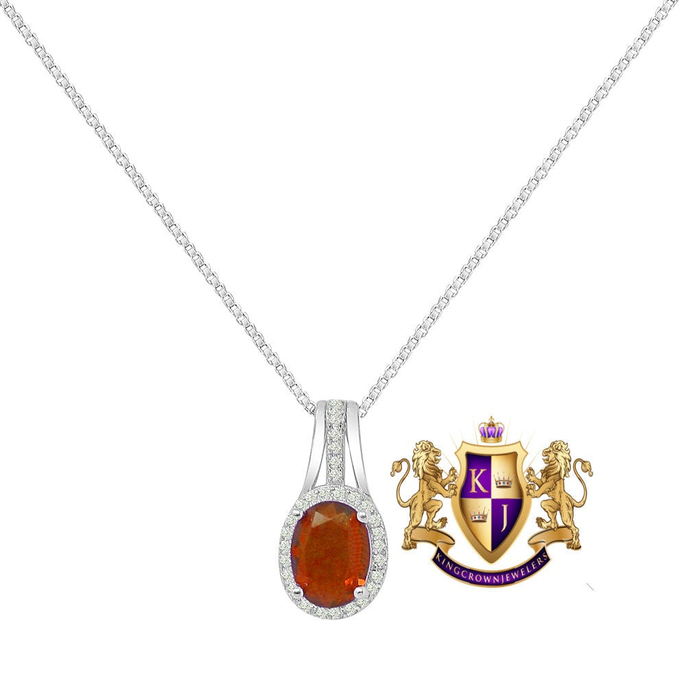 Ruby Red Real Sterling Silver 10K White Gold Over Pendent Charm Chain Neckless Earrings Ring 3 Piece Combo Set