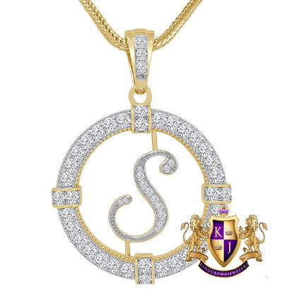 Solitaire Men's Big 2.75'' 14k Gold Over Round Medallion Cursive Initial Letter Alphabet "R" Charm Pendent Chain Set 39 + Grams