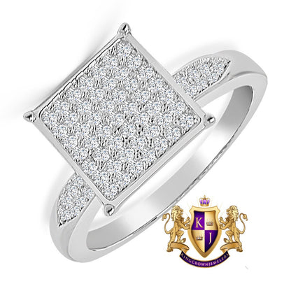Bridal Wedding Ring Real Sterling Silver 10K White Gold Over Ladies Engagement Band