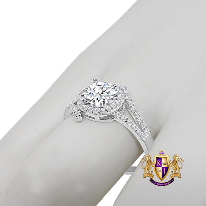 Solitaire Bridal Wedding Ring Real Sterling Silver 10K White Gold Over Simulated Diamond Ladies Engagement Band
