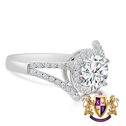 Solitaire Bridal Wedding Ring Real Sterling Silver 10K White Gold Over Simulated Diamond Ladies Engagement Band