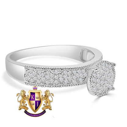 1.00 Cwt. Bridal Wedding Ring Real Sterling Silver 10K White Gold Over Simulated Diamond Ladies Engagement Band