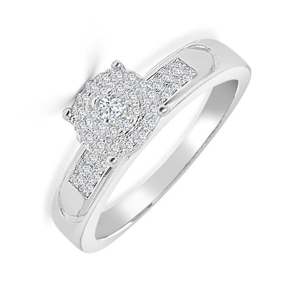 Flower 10K White Gold Over Bridal Wedding Ring Real Sterling Silver Simulated Diamond Ladies Engagement Band