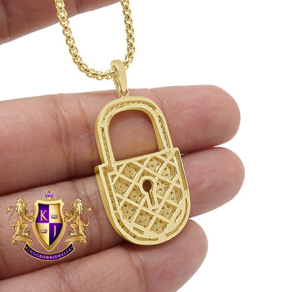 14K Real Gold Over Genuine Sterling Silver Simulated Diamond Key Pendent Men's Charm 1.75''
