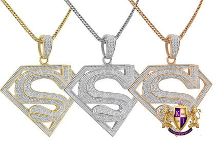 Real Genuine Authentic Diamond Custom Designer Charm 10K Gold Finish Pendent 1.80''