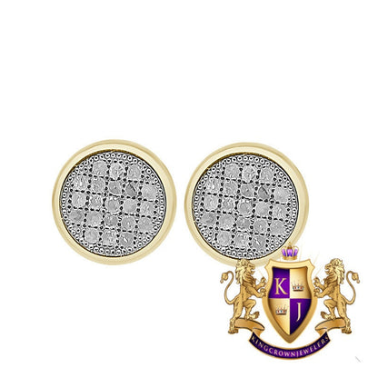 Men's Ladies Real Genuine Diamonds 10K Gold Over Round Shape Screw Back Earrings Stud Mini 8 mm