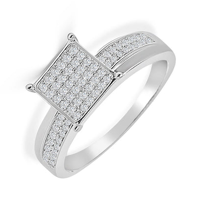 10K White Gold Over Bridal Wedding Ring Real Sterling Silver Simulated Diamond Ladies Engagement Band 1.00 Cwt.