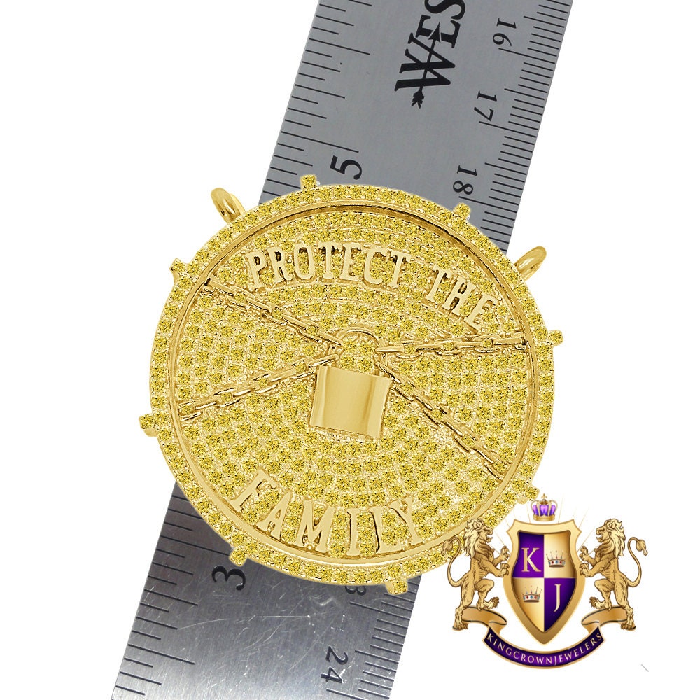Lemonade Canary Custom Piece 14K Gold Over Real Sterling Silver Protect The Family 3D Pendant Medallion Charm 41 + Grams
