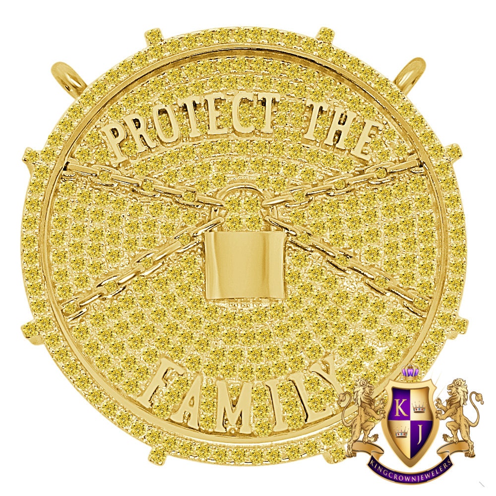 Lemonade Canary Custom Piece 14K Gold Over Real Sterling Silver Protect The Family 3D Pendant Medallion Charm 41 + Grams