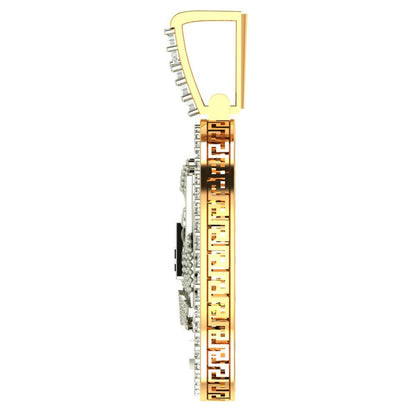 Real Genuine Diamond 32 Degree Scottish Rite Masonic Freemason Pendent 10K Gold Over Charm 2''