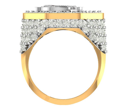 Men's Real Genuine Diamond 10K Gold Over Knights Templar Masonic Freemason Custom Ring Band (Adjustable 9.5 Up 10.5)