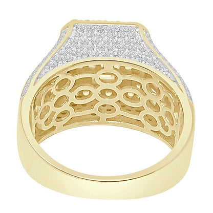 Baguette 10K Yellow Gold On Real Sterling Silver Simulated Diamond Men's Wedding Engagement Ring Band