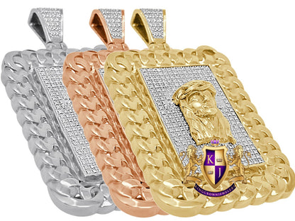 Men's Real Genuine Authentic Diamond 29+ Grams 10K Gold Over Jesus Christ Holy Face Custom Piece Charm Frame Pendent 2.5''