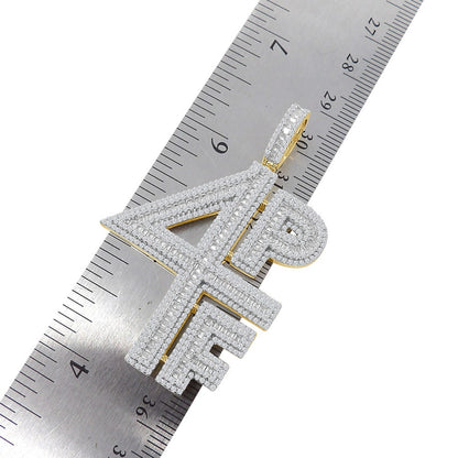Men's 30 + Grams Real Genuine Sterling Silver Baguette Simulated Diamond 4PF Four Pockets Full Rich Custom Charm Pendant + Free Chain 2.30''