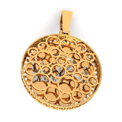 Real Genuine Authentic Diamond 10K Gold Over Allahu Akbar Muslim Islamic Arabic Pendent "God is Greater" Charm Allah Medallion 2''
