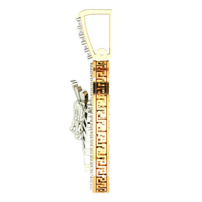 Authentic Genuine Real Diamond 10K Gold Finish Lion King Head Medallion Pendent Charm 2''