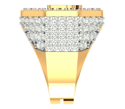 Real Genuine Authentic Diamond 10K Gold Over Allahu Akbar Muslim Islamic Arabic "God is Greater" Ring Band (Adjustable 9.5 Up 10.5)