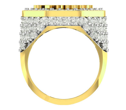 Real Genuine Authentic Diamond 10K Gold Over Allah God Muslim Islamic Arabic Ring Band (Adjustable 9.5 Up 10.5)