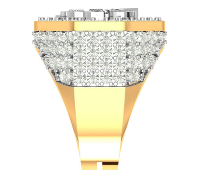 Men's Real Genuine Diamond 10K Gold Over Knights Templar Masonic Freemason Custom Ring Band (Adjustable 9.5 Up 10.5)