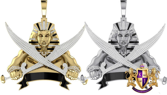 45 + Grams 100% Real Genuine Diamond Knights Templar Freemasonry Masonic 10K Gold Over Men's Exclusive Custom Charm Pendent Big XL 3''