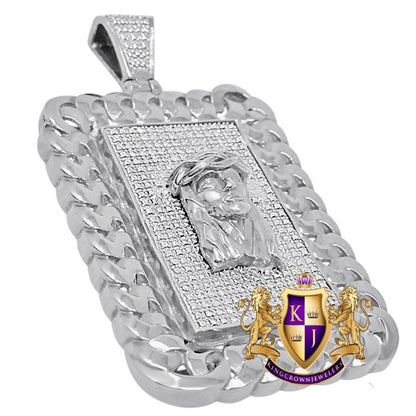 Men's Real Genuine Authentic Diamond 29+ Grams 10K Gold Over Jesus Christ Holy Face Custom Piece Charm Frame Pendent 2.5''