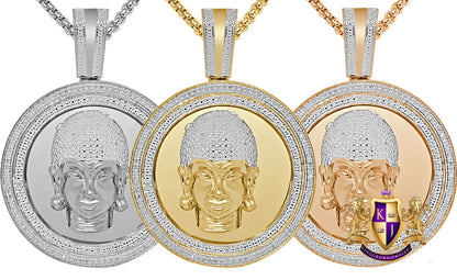 Real Genuine Authentic Diamond 0.40 Cwt. Gautama Buddha Head Pendant 10K Gold On Meditation Buddhism Unisex Religious Charm Medallion 2.25''