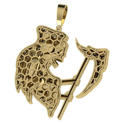 30 + Grams Big 2.85'' Real Genuine Authentic Diamond Santa Muerte Grim Reaper Angel of Death Pendent 10k Gold Over Custom Religious Charm