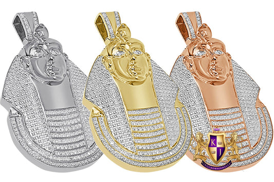 20 + Grams Real Genuine Authentic Diamond Egyptian Pharaoh King Tut Pendant 10k Gold Finish Mummy Charm 2.35''