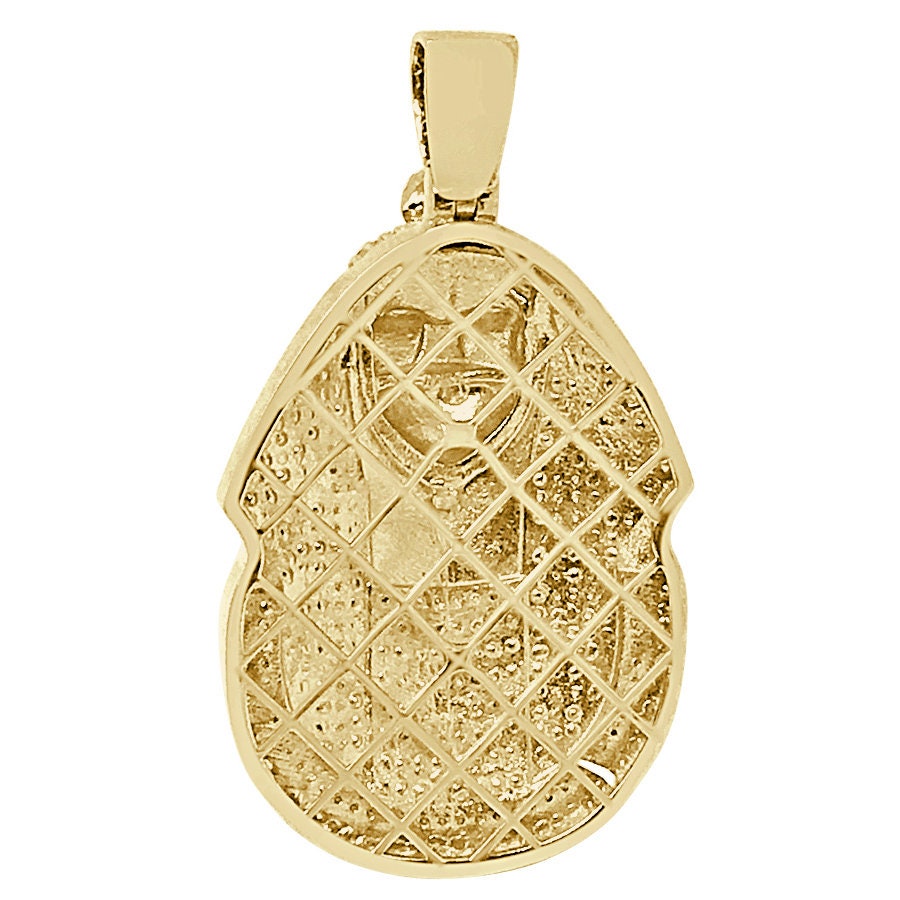 20 + Grams Real Genuine Authentic Diamond Egyptian Pharaoh King Tut Pendant 10k Gold Finish Mummy Charm 2.35''