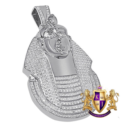 20 + Grams Real Genuine Authentic Diamond Egyptian Pharaoh King Tut Pendant 10k Gold Finish Mummy Charm 2.35''