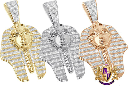 Men's Real Authentic Genuine Diamond 10K Gold Finish Egyptian Pharaoh King Tut 2" Pendant Mummy Charm 14 + Grams