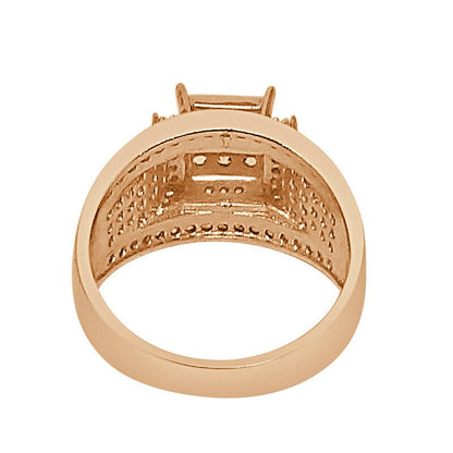 14K Rose Gold Over Round Cut Simulated Diamond Ladies Women's Bridal Wedding Engagement Ring Band