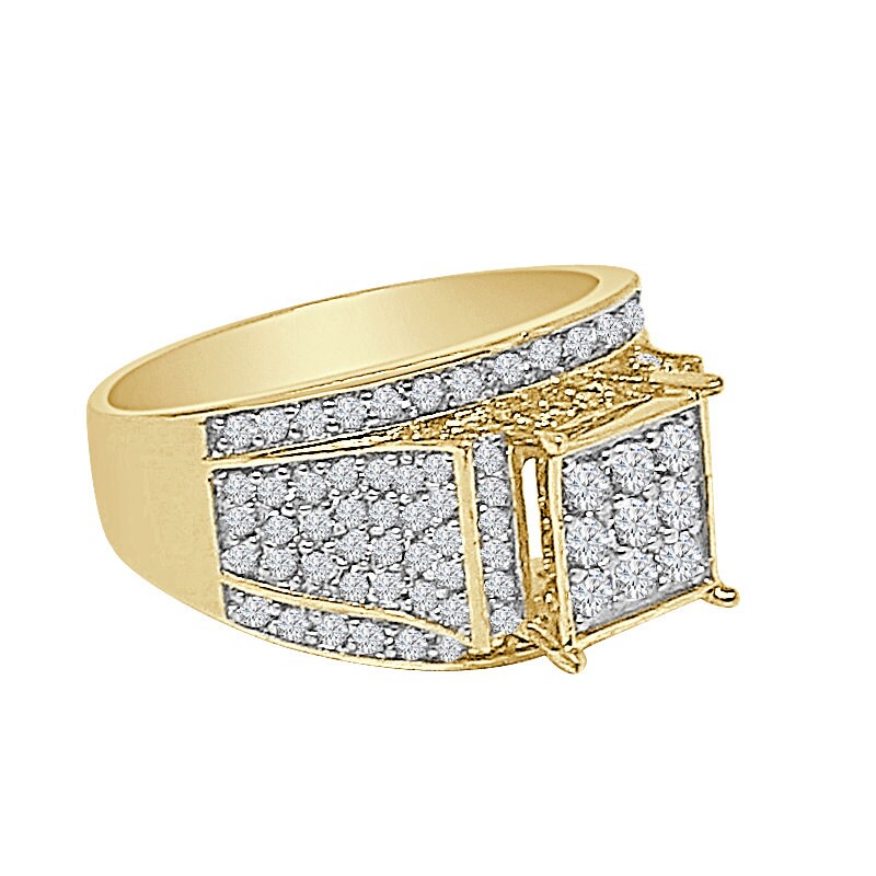14K Yellow Gold Over Round Cut Simulated Diamond Ladies Women's Bridal Wedding Engagement Ring Band