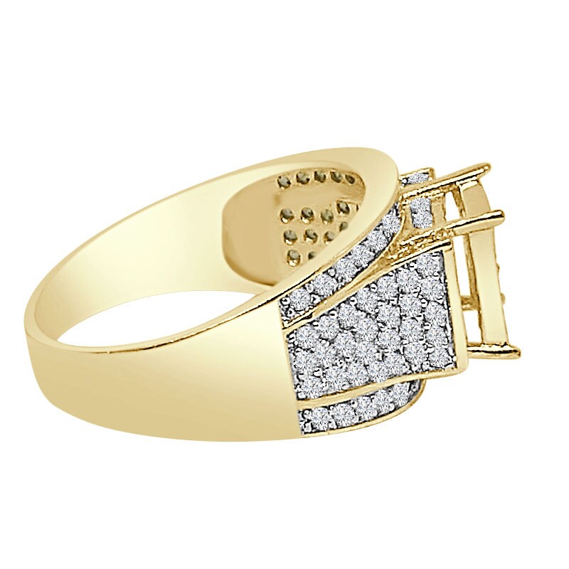 14K Yellow Gold Over Round Cut Simulated Diamond Ladies Women's Bridal Wedding Engagement Ring Band