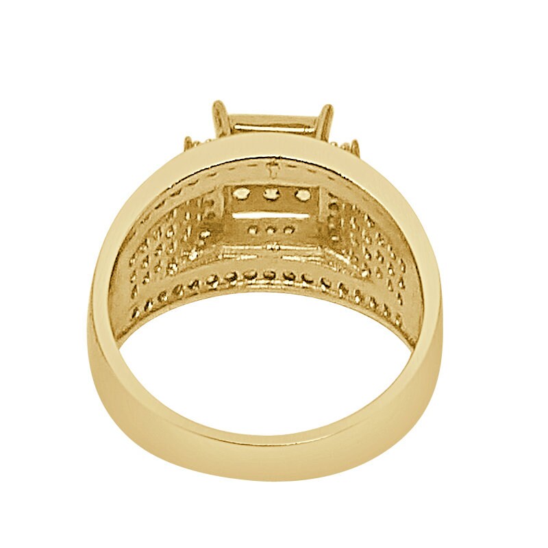 14K Yellow Gold Over Round Cut Simulated Diamond Ladies Women's Bridal Wedding Engagement Ring Band
