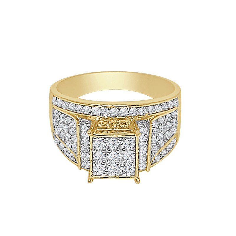 14K Yellow Gold Over Round Cut Simulated Diamond Ladies Women's Bridal Wedding Engagement Ring Band