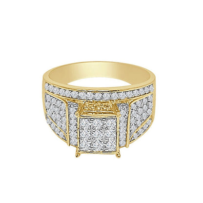 14K Yellow Gold Over Round Cut Simulated Diamond Ladies Women's Bridal Wedding Engagement Ring Band