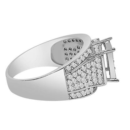 14K White Gold Over Round Cut Simulated Diamond Ladies Women's Bridal Wedding Engagement Ring Band