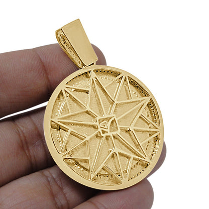 Real Genuine Authentic Diamond 0.40 Cwt. Gautama Buddha Head Pendant 10K Gold On Meditation Buddhism Unisex Religious Charm Medallion 2.25''