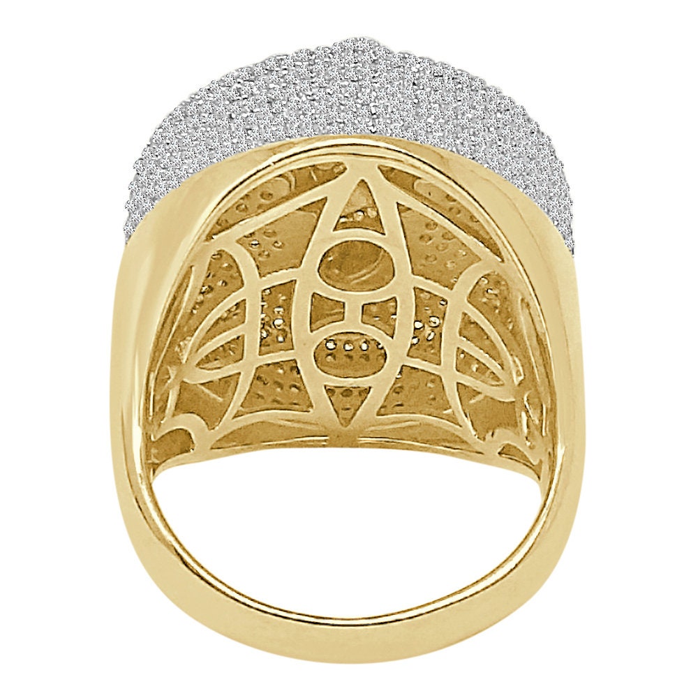 20 + Grams Big Bold 25 mm Real Italian Sterling Silver 14K Gold Over Simulated Diamond Holy Angel Praying Hand Men's Religious XL Ring Band