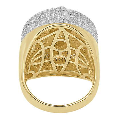 20 + Grams Big Bold 25 mm Real Italian Sterling Silver 14K Gold Over Simulated Diamond Holy Angel Praying Hand Men's Religious XL Ring Band