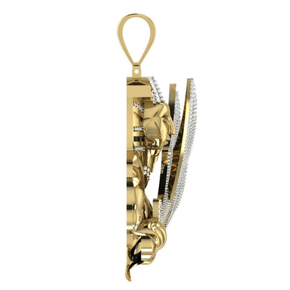 45 + Grams 100% Real Genuine Diamond Knights Templar Freemasonry Masonic 10K Gold Over Men's Exclusive Custom Charm Pendent Big XL 3''