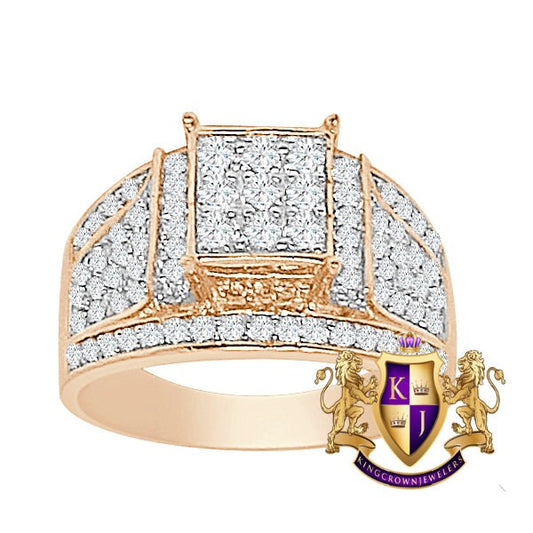 14K Rose Gold Over Round Cut Simulated Diamond Ladies Women's Bridal Wedding Engagement Ring Band