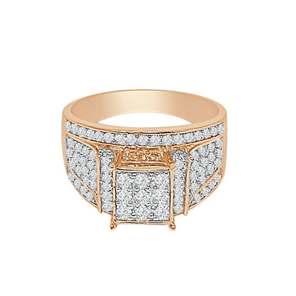 14K Rose Gold Over Round Cut Simulated Diamond Ladies Women's Bridal Wedding Engagement Ring Band
