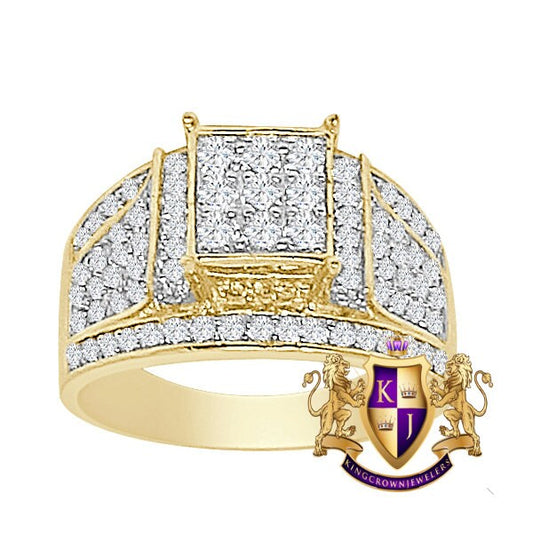 14K Yellow Gold Over Round Cut Simulated Diamond Ladies Women's Bridal Wedding Engagement Ring Band