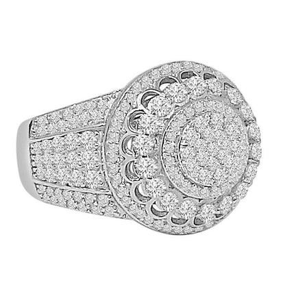 Men's Real Genuine Sterling Silver 14K White Gold Over Simulated Diamond Wedding Engagement Ring Band