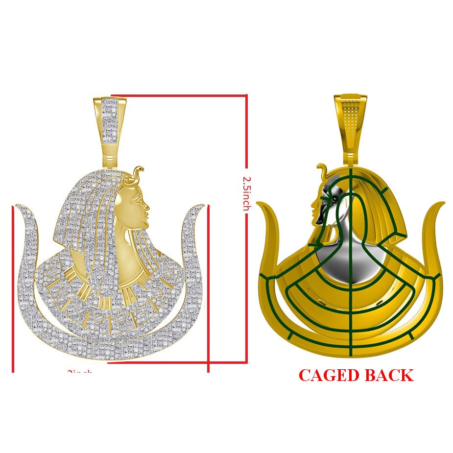 Real Genuine Diamond 32+ Grams Custom Piece Daughters of Isis Masonic Shriners Mason Prince Hall Charm 10K Solid Gold Over Pendent Big 2.5''