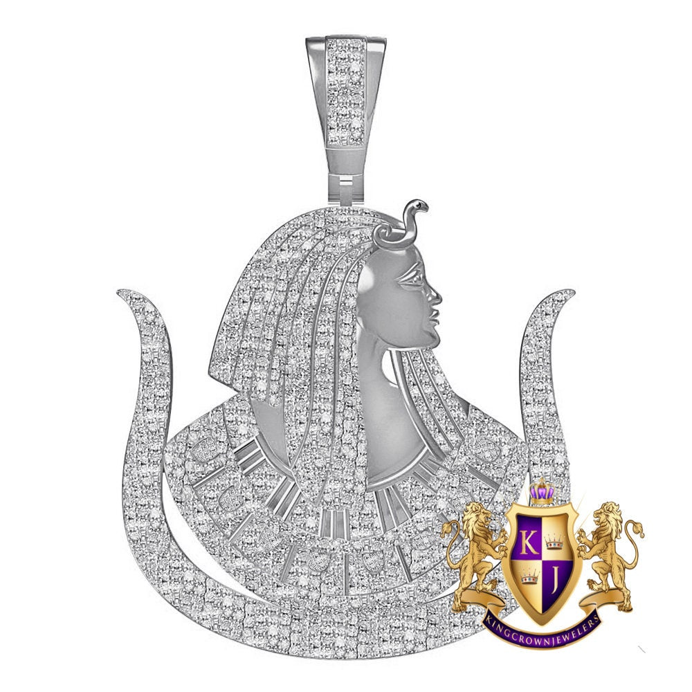 Real Genuine Diamond 32+ Grams Custom Piece Daughters of Isis Masonic Shriners Mason Prince Hall Charm 10K Solid Gold Over Pendent Big 2.5''